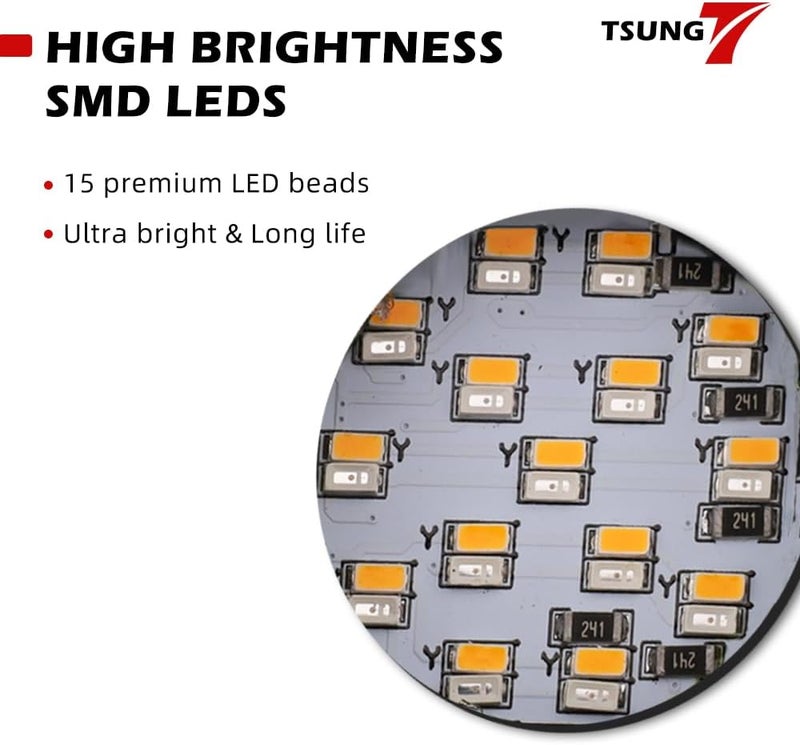 TSUNG 4PCS Motorcycle Bullet LED Front Rear Turn Signal Light SMD Blinker Indicator for Cruiser Chopper Bobber Cafe Racer Street Bike (SMD-Chrome-4PCS) - Image 5